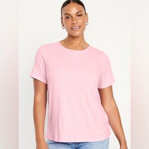 Old Navy Luxe Ribbed Light Pink Tee Size XXL